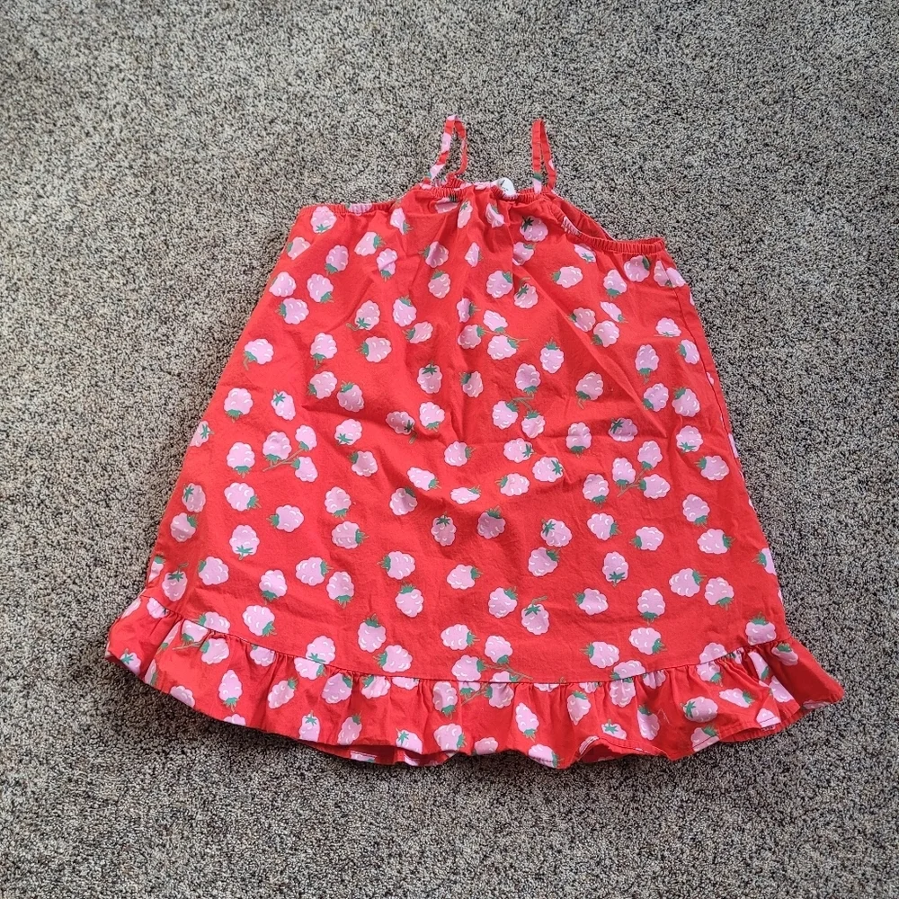 H&M Strawberry Red Sun Dress Size 6-7 - Picture 2 of 5